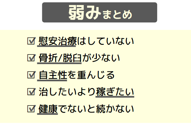 弱みまとめ